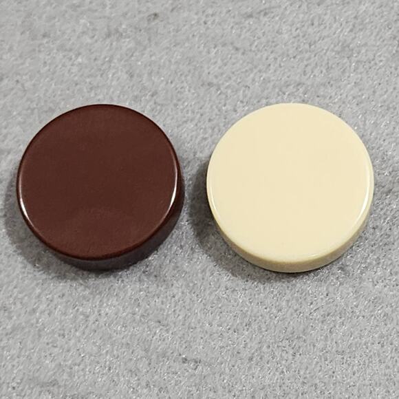 Backgammon Checkers Replacement Pieces x2 Chocolate Brown & Cream 15/16"c - Picture 1 of 3